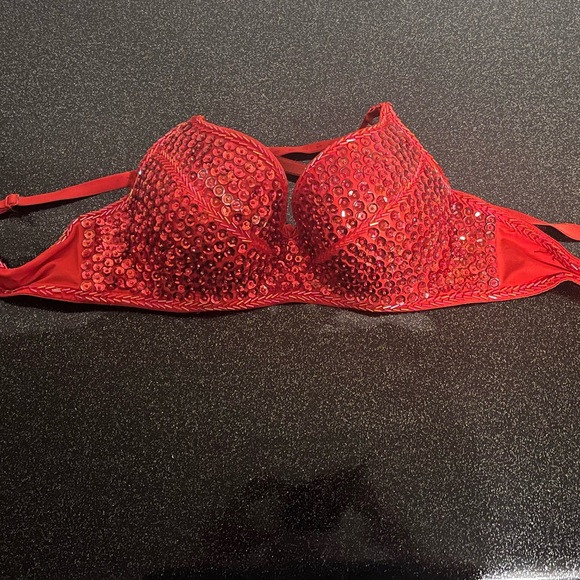 Other - Red Sequin Embellished Bra